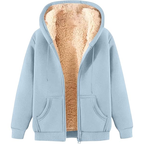 Amazon.com: tuduoms Women Fashion Sherpa Zipper Hooded